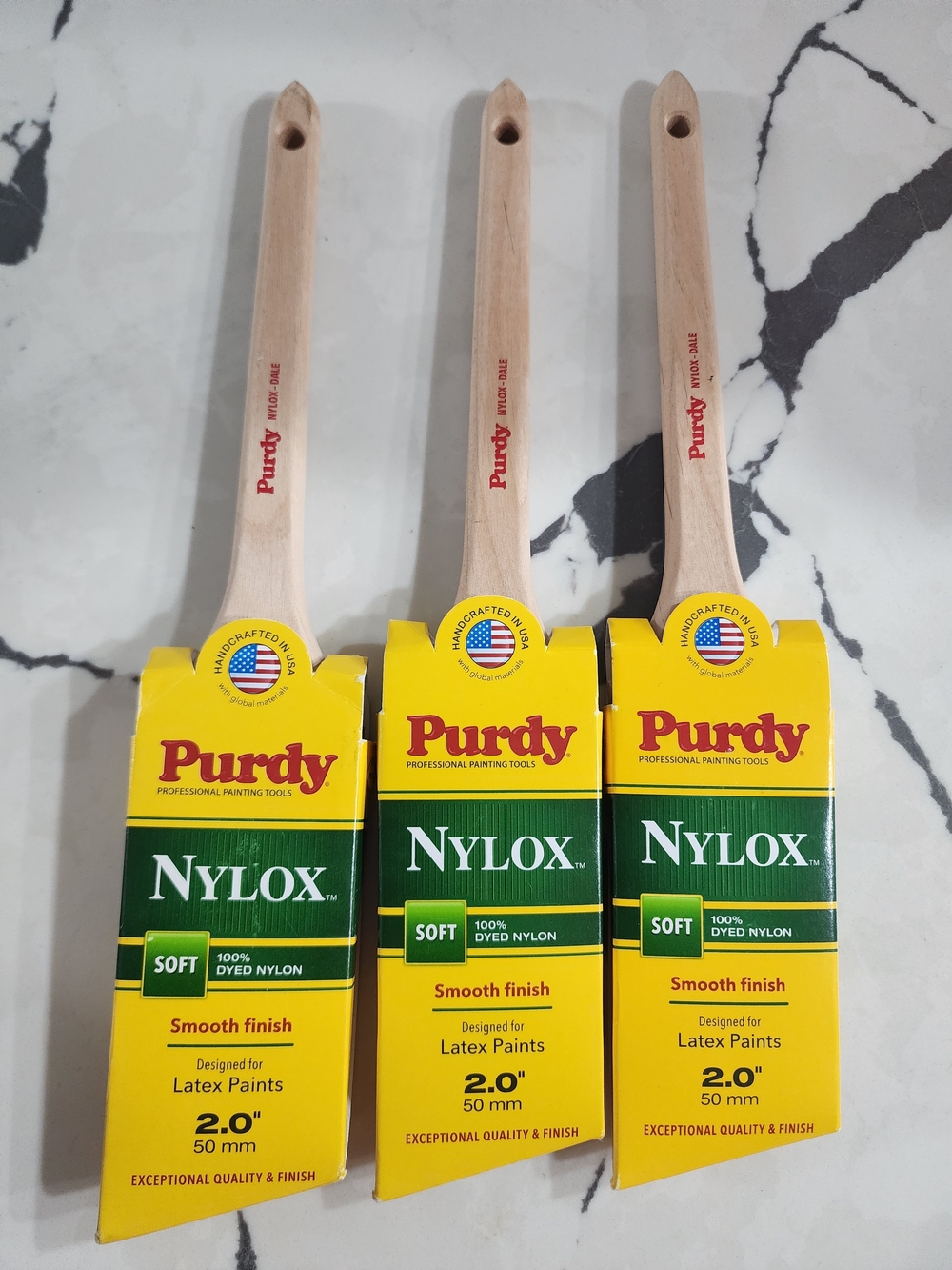 3 Purdy Nylox 2.0" Paint Brushes